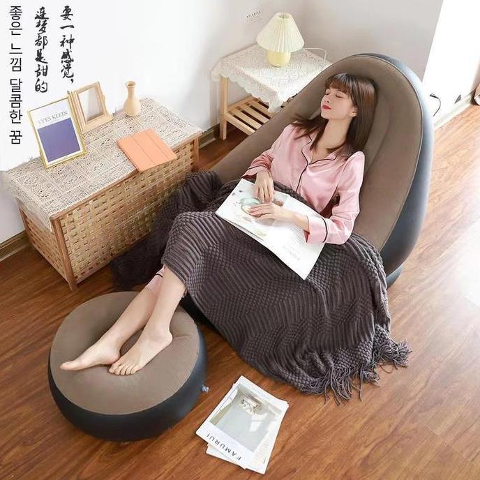Sofa Santai Angin Kursi Santai Dengan Sandaran Kaki - Sofa Malas Empuk (Juga Tersedia Dengan Pompa A