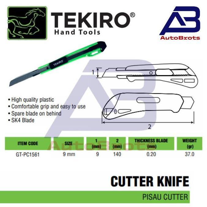 Pisau Kater Cutter Knife Kecil 9mm TEKIRO