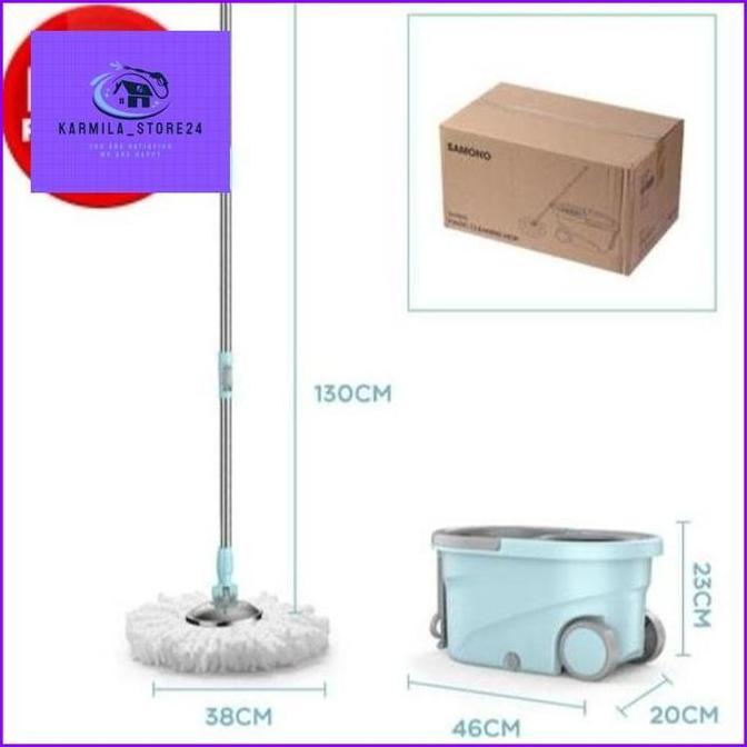 Alat Pel Lantai Spin Mop Super Mop Putar Bonbox Samono Kain Pel Fiber