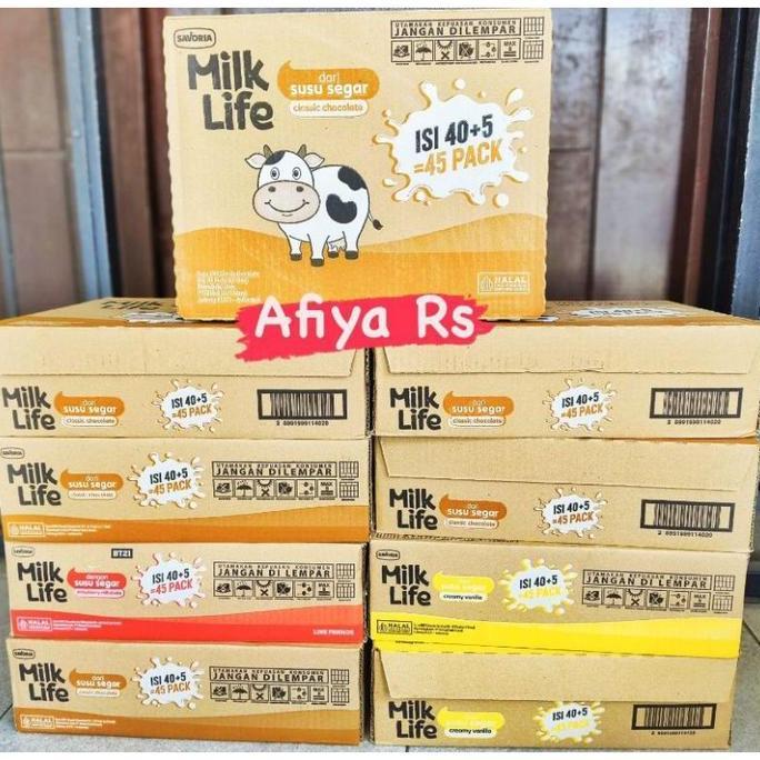 Milk Life Susu UHT 1 Dus Isi 45pcs - Susu UHT Milk Life 115ml 20 Pcs