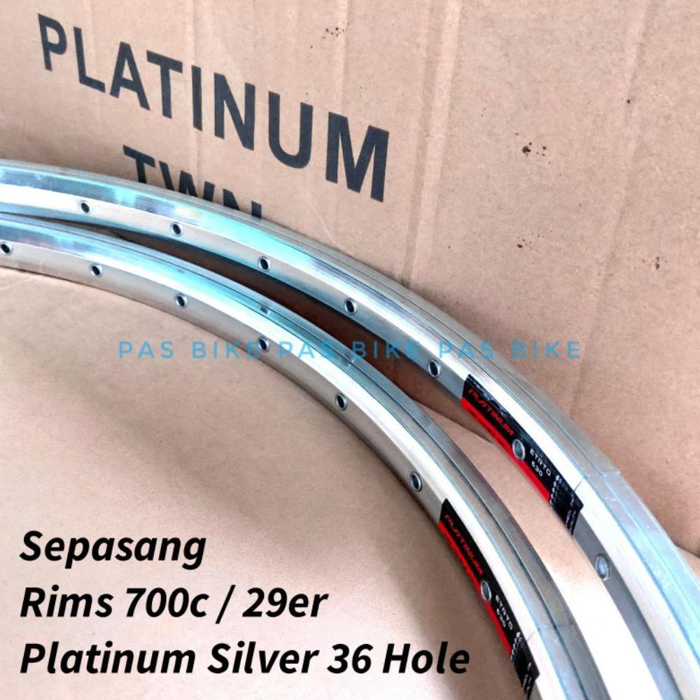 Rims 700C / Rim 29 Silver 36 Hole Platinum Alloy Double Wall Sepeda Commuter Kalcer Mtb