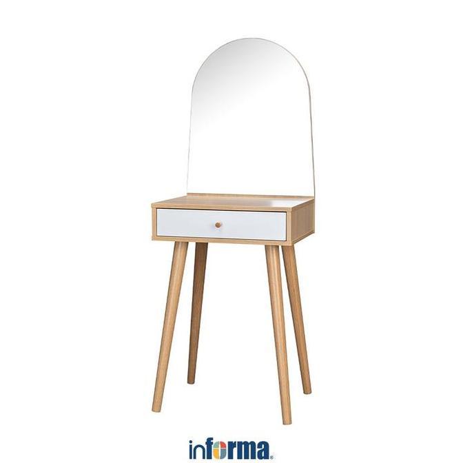 Informa Fiona Meja Rias - Putih Oak Meja Rias Minimalis Kosmetik Make Up Meja Cermin Tolet
