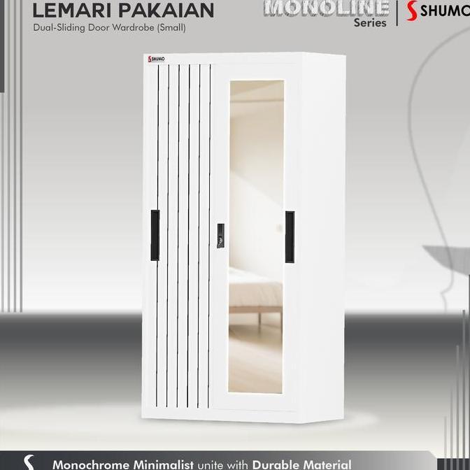 Lemari Pakaian Sliding 2 Pintu Full Cermin|Lp Baju Sleding Kaca Full