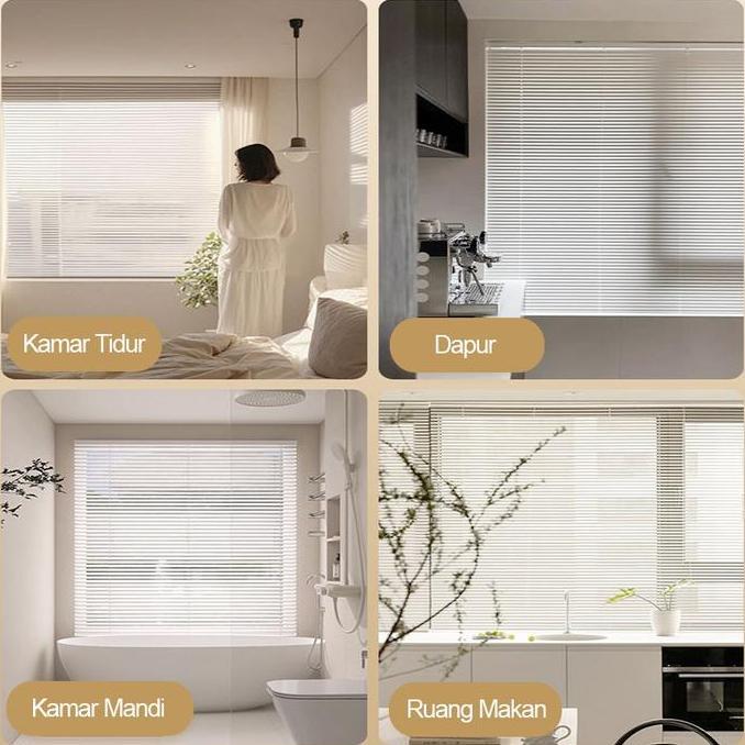 Diskon Tirai Lipat Jendela Venetian Blind Roller Blind Tirai Gulung Anti Karat Kuat Gorden Tirai Tar