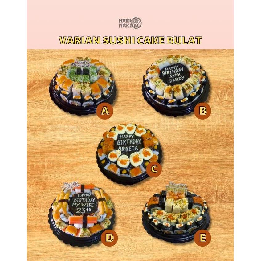 [Hamunaka Sushi] Birthday Sushi Cake / Kue Ulang Tahun Sushi - Halal Bandung Plate Bulat 20 cm