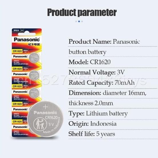 Sedia 5 Pcs 100% Asli Panasonic Cr1620 Cr 1620 3 V Baterai Lithium Untuk Menonton Kalkulator Jam Rem