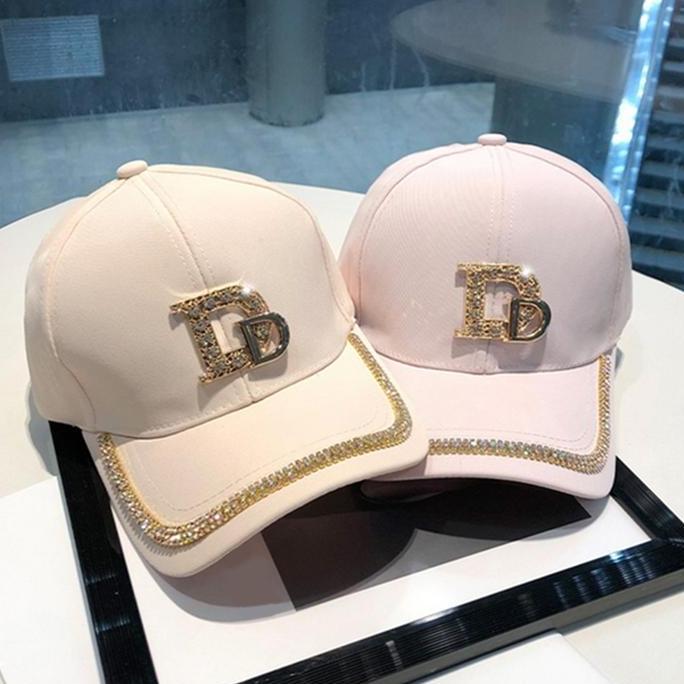 Wwpx- Topi Baseball Pria Wanita Dewasa Warna Hitam Kuning Pink Double D Manik Fashion Outfit Casual 