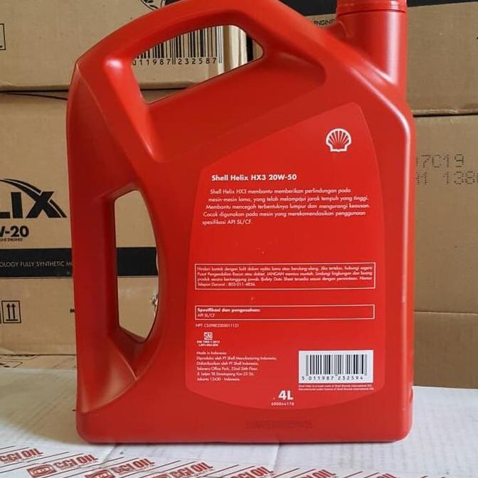 OLI MESIN MOBIL SHELL HELIX HX3 20W-50 4 LITER