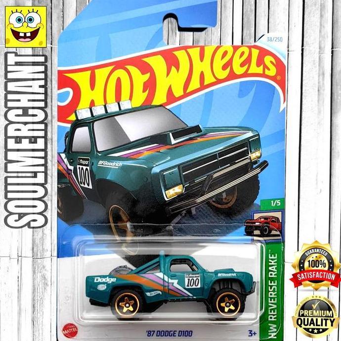 Hot Wheels 87 Dodge D100 Hijau Diecast Mobil Truck Offroad