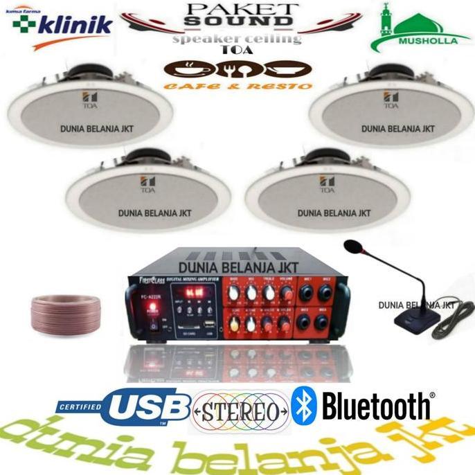 paket sound speaker celling toa 4 titik speaker toa with mic meja