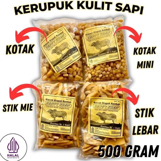 PRODUSEN KERUPUK KULIT SAPI KUALITAS PREMIUM / KRECEK RAMBAK SAPI / KRUPUK RAMBAK MENTAH MOJOKERTO N