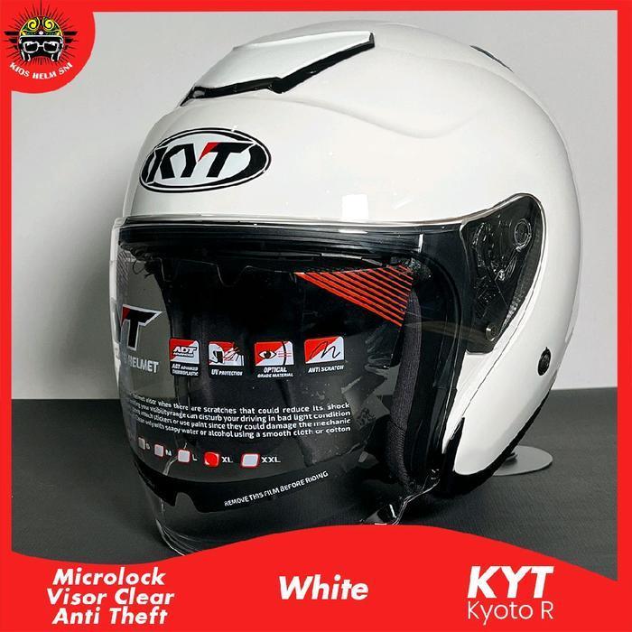 Kyt Helm Kyoto R Solid Anti-Uv Visor Jernih Single Visor Motor Dengan Ventilasi Udara Maksimal Dan S