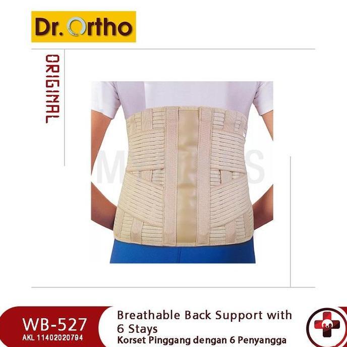 Promo Dr. Ortho Korset Pinggang Lumbar Support WB-527 dengan 6 Penyangga Bahan Bernapas dan Elastis 