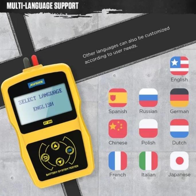 AUTOOL TESTER AKI BATERAI BT360 12V DIGITAL ANALYZER VOLTMETER