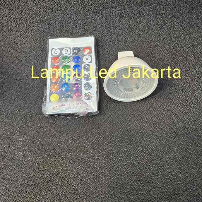 bohlam mr16 RGB remot 6watt 6w. lampu mr16 gu53 tusuk RGB remote 6watt original