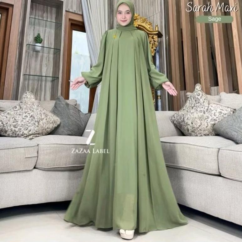 Gamis Jumbo Ld 140 Baju Lebaran 2025 Viral Bahan Ceruty Babydoll Warna Hitam Mewah Polos Elegan