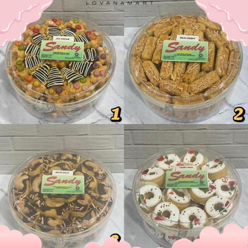 Sandy Cookies Regular (Hijau) Toples Tin Sedang (Exp Panjang) Nastar / Kastengel / Sagu Keju / Lidah
