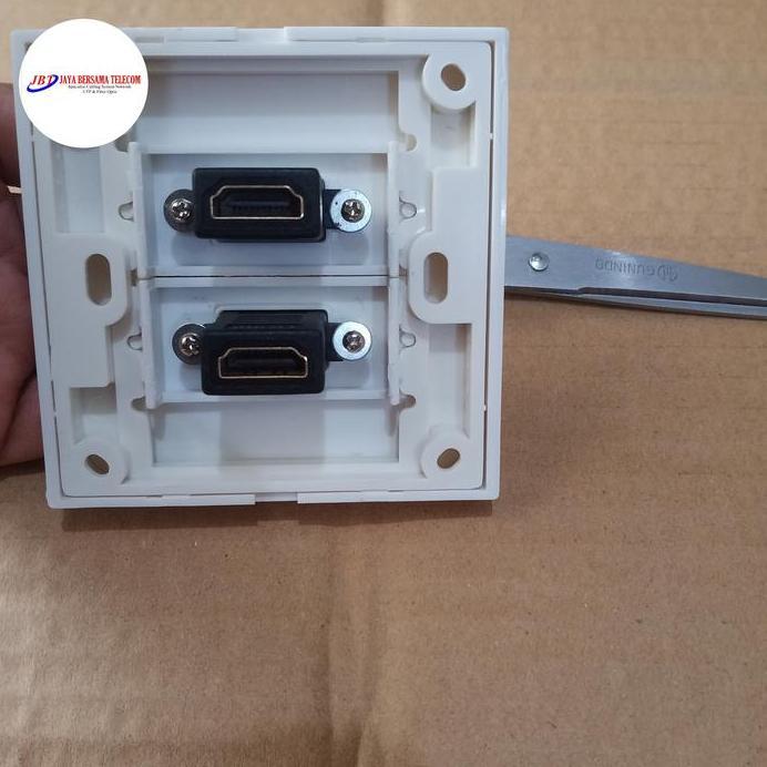 Ready HDMI outlet 2 lubang/stop kontak HDMI 2 gang/outlet HDMI 2 hole