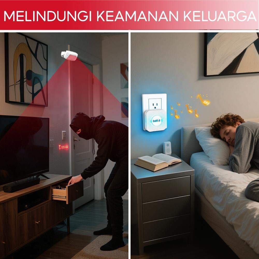 Calltou Bel Sensor Gerak Untuk Toko Bel Pintu Sensor Motion Sensor Gerak Infrared Otomatis Bunyi