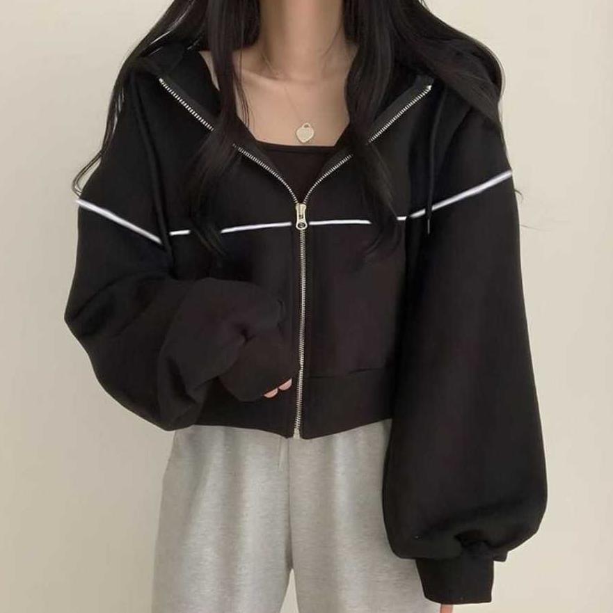 BIG PROMO LILY CROOPE HOODIE JAKET WANITA - JAKET CROPE WANITA - JAKET HOODIE