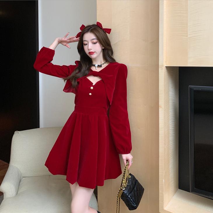 NEW PRODUCT FAIRY EVENING DRESS HITAM POLOS GAUN PESTA MEWAH ELEGAN LENGAN PANJANG WANITA KEKINIAN C