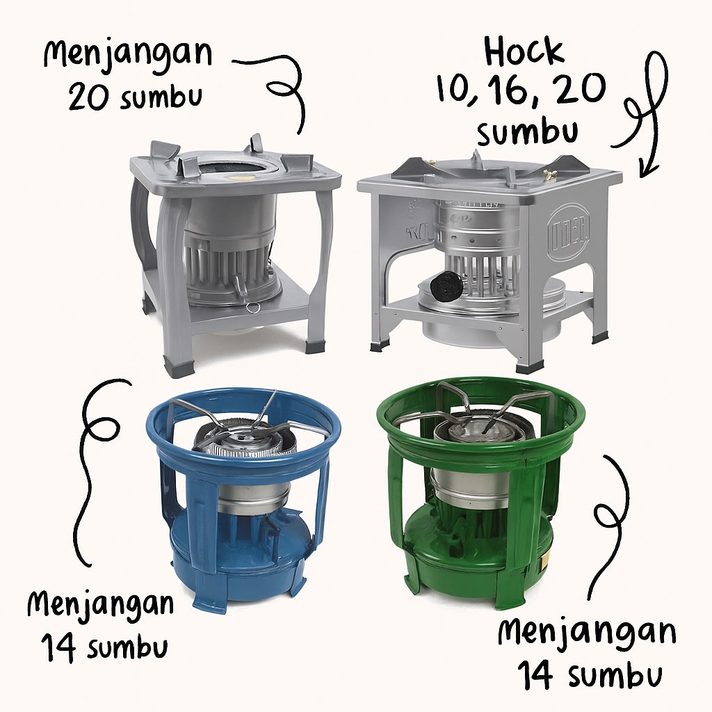 Kompor Minyak Tanah Menjangan & Hock Ukuran 14 16 20 22 Kompor Utama Sumbu Bulat Besar Kecil Origina
