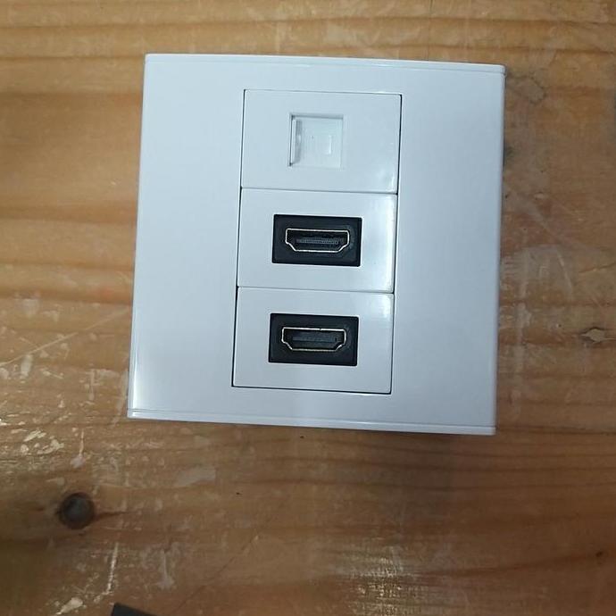 STOP KONTAK 2 HDMI 1 LAN CAT 6 RJ45
