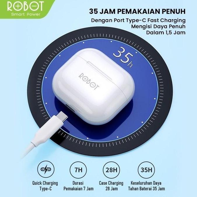 Robot Headset Wireless Bluetooth T50 TWS Earphone Wireless True