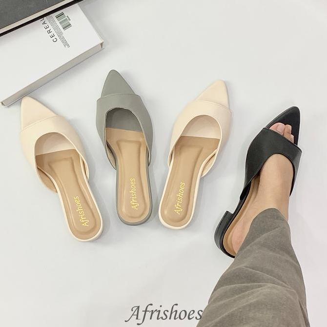 DF290 - Afrishoes - Alova Sandal Heels Wanita Kokop Ujung Lancip 3Cm