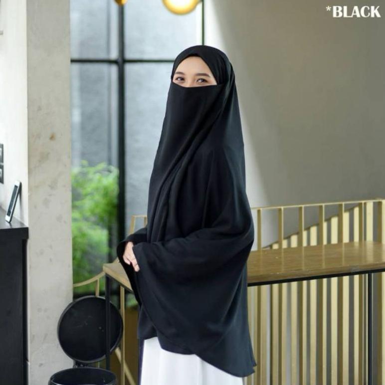 BESTPROMO HALIMA JILBAB SYARI BAHAN JERSEY PREMIUM HIJAB KERUDUNG BERGO INSTAN FRENCH KHIMAR CADAR M