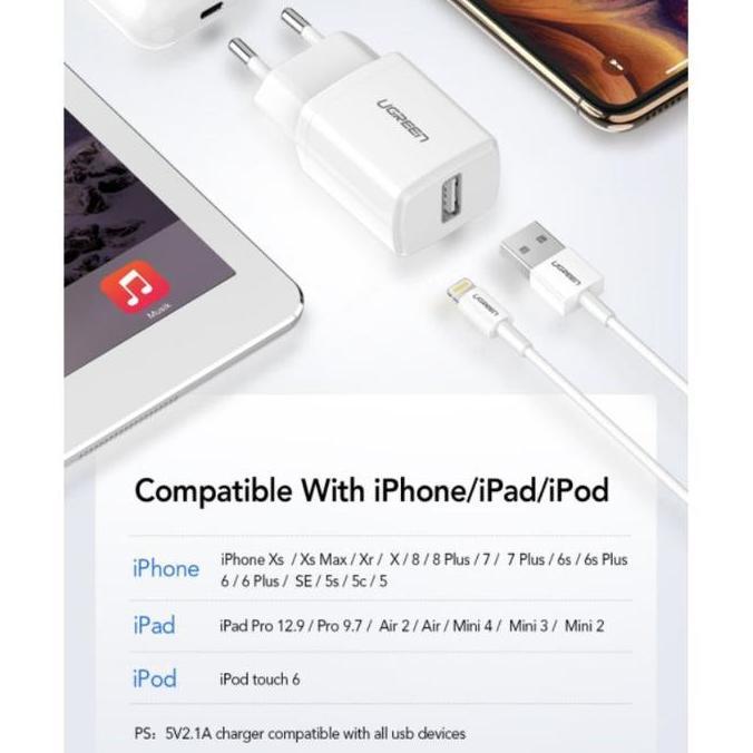 Ugreen Charger 10.5 Watt Support for IPhone 11 8 6 7 Plus X XR XS XR