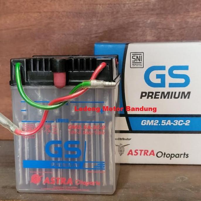 Aki GS Astra Basah GM2.5A-3C-2 Motor GL Pro GL Max Accu 12v 2.5a