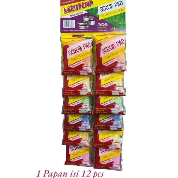 Spon Busa Cuci Piring Isi 12 Pcs Perlembar Warna Campuran Ideal Untuk Penggunaan Sehari-Hari 1 Papan
