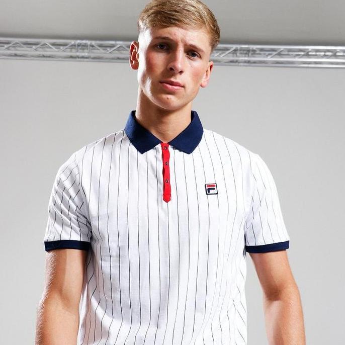 Murah Fila Vintage Classic BB1 Polo Shirt Striped Bjorn Borg Tennis Non COD