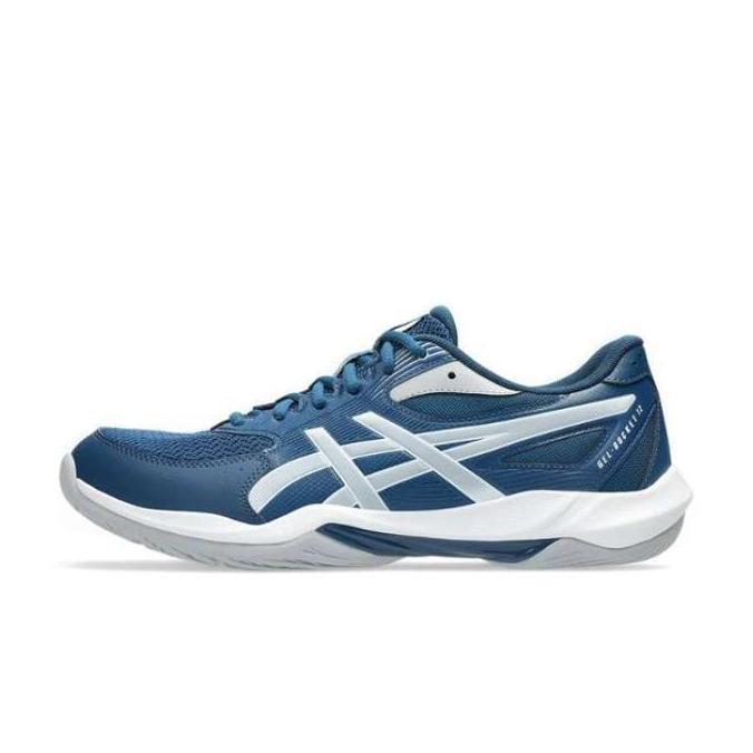 Murah Sepatu Tenis Badminton Voli Padel Squash Pria Asics Gel Rocket 12 WIDE Mako Blue 1071A115.400 