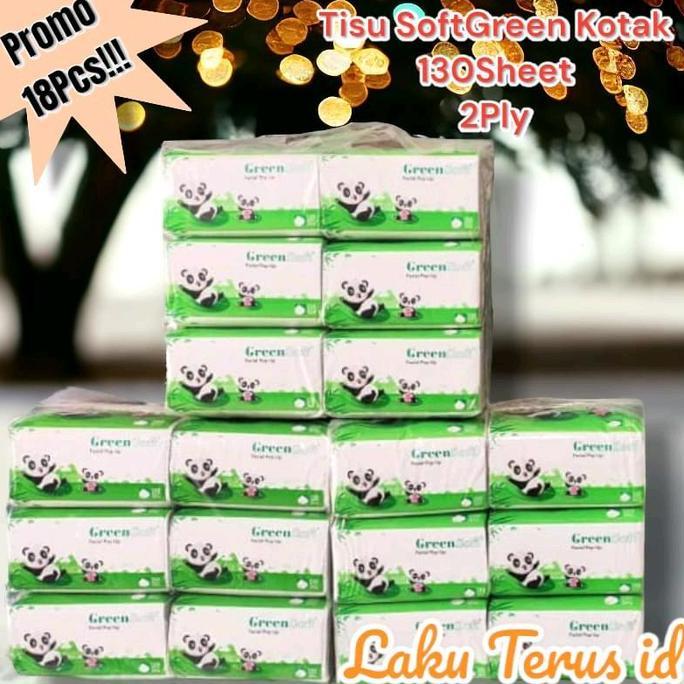 VERCHASE LT Promo Tisu Soft Green Pop Up kotak kecil Tissue ( ISI 18 PCS )