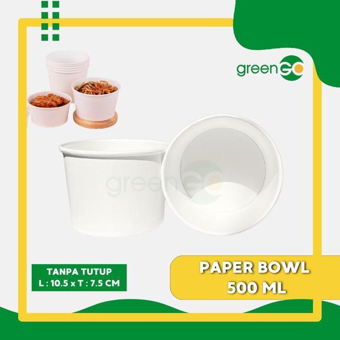 Paper Bowl Polos 500Ml & 720Ml Isi 50Pcs Tanpa Tutup Paper Bowl Yoshinoya Paper Bowl Chicken Katsu P