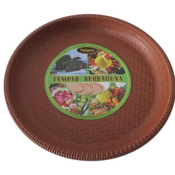 Tampah Plastik Rotan (M) / Nyiru Plastik / Nampan Bulat