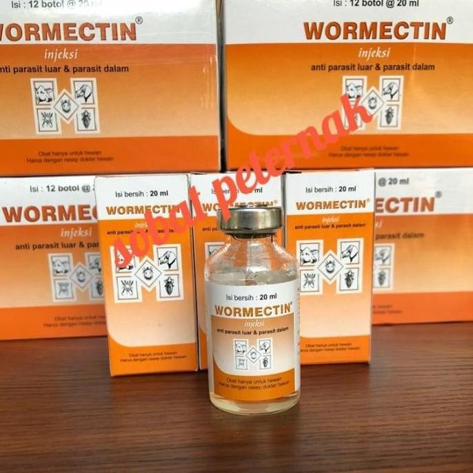 WORMECTIN 20 ML, obat demodex, scabies, buduk pada anjing, kambing dll