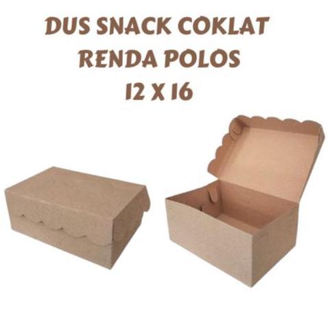 Dus Snack Coklat Renda Polos 12X16 - Isi 50 Pcs