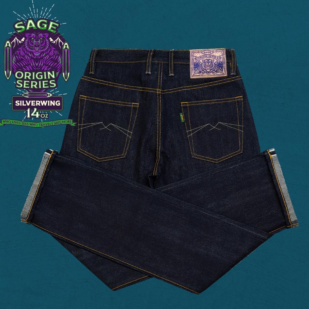 NEW Sage Origins : Silverwing 14oz Sanforized Deep Indigo Selvedge Denim [terbaik][terlaris]