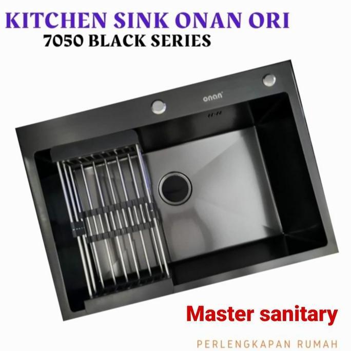 Kitchen Sink Stainless Onan 7050 Hitam Black Original /Bak Cuci Piring