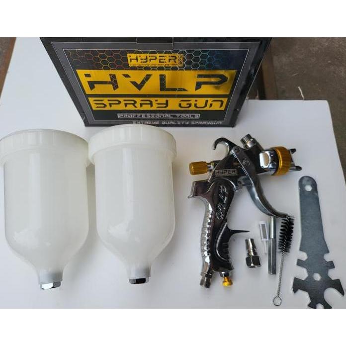 HYPER SPRAY GUN HVLP SEMPROTAN ANGIN CAT BONUS TABUNG ATAS 600cc HVLP