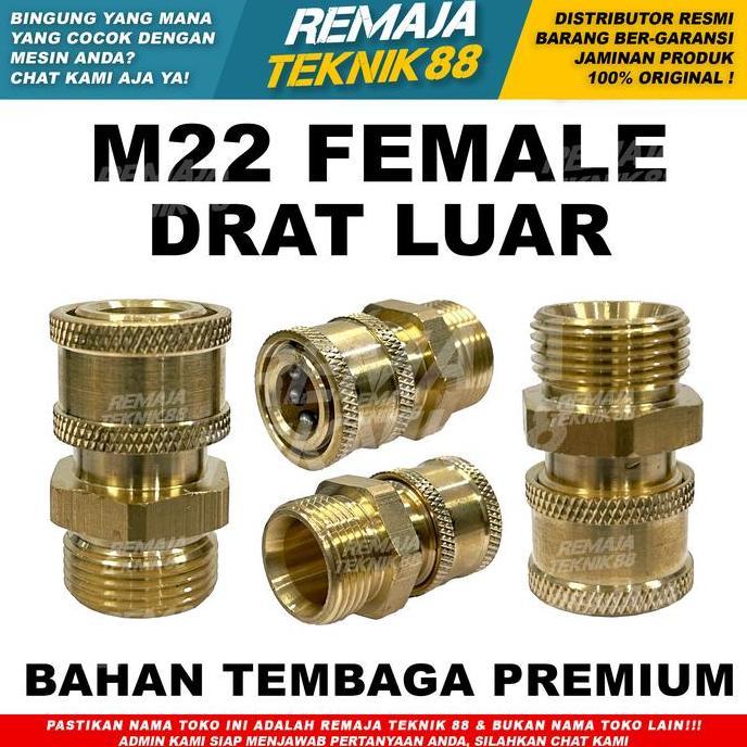Sambungan Adapter Konektor Quick Release Joint / Quick Connector M22 M14 / Male Female Cowok Cewek 1