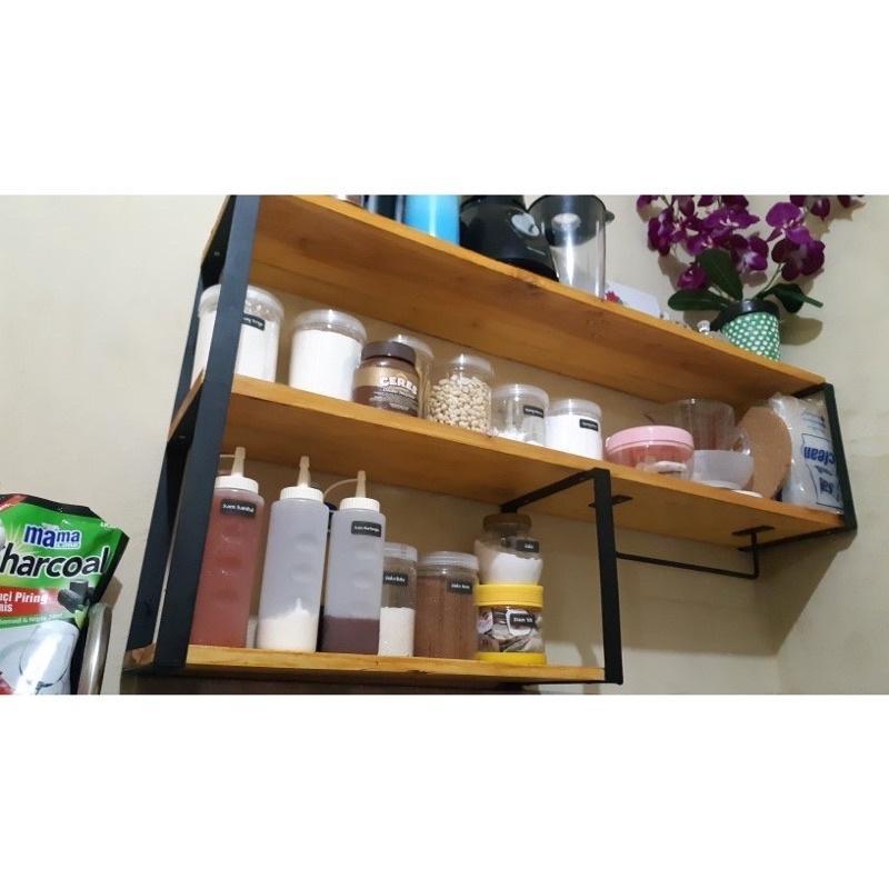Kichen Set Rak Bumbu Dapur / Ambalan Rak Dinding Dapur Serbaguna Murah