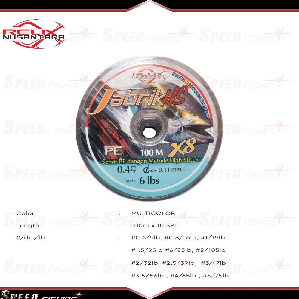 Pe Relix Nusantara Jabrik HS X8 100 Meter Benang Pancing Relix Jabrik Conecting