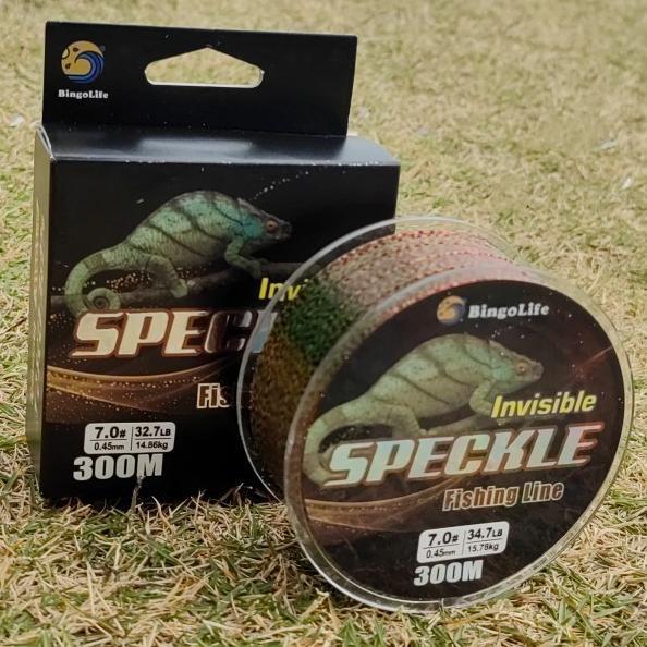 Senar Pancing Invisible 300m High-Grade Speckle Nylon 0.12mm ~ 0.50mm Kompetisi Memancing Kamuflase 