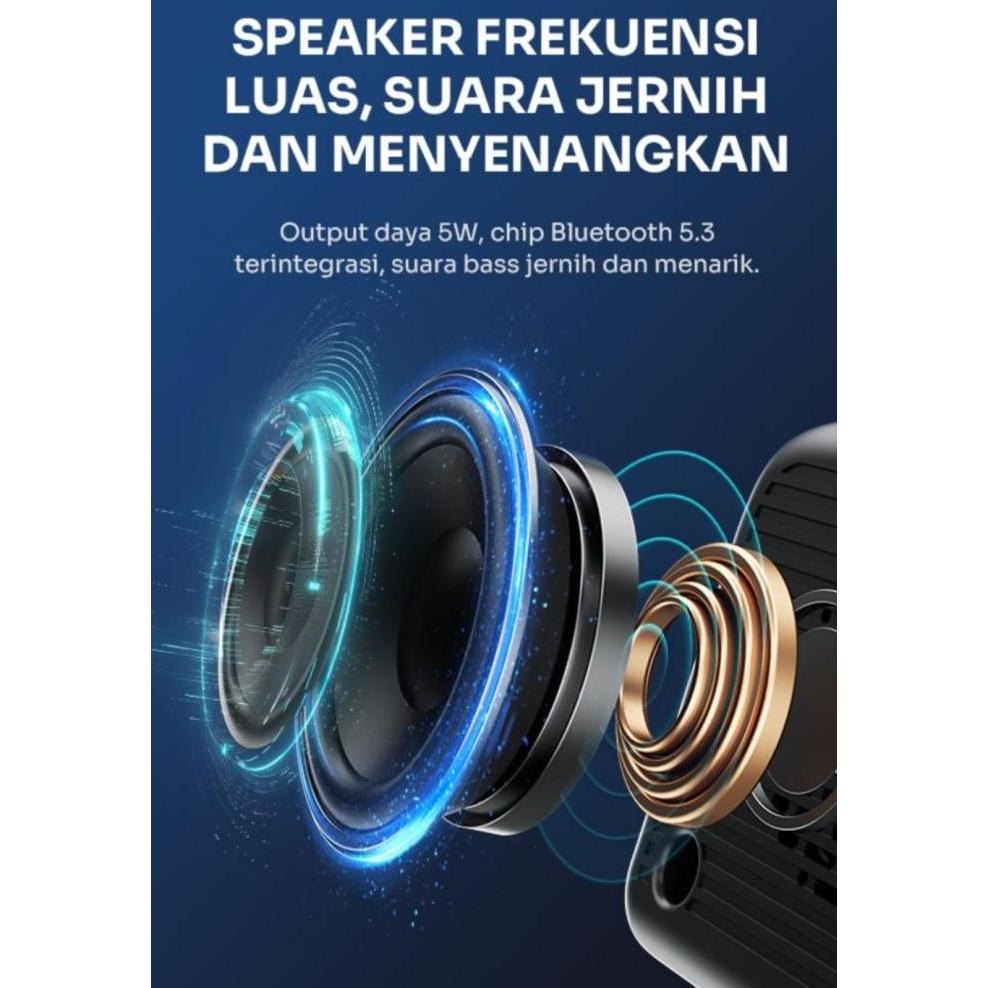 Robot Jam Meja Led Digital + Speaker Bluetooth Wireless Alarm Clock FM