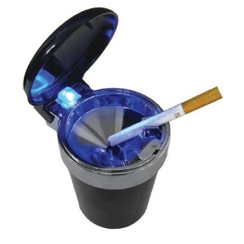 BEST DEALS Asbak LED Hitam lampu biru logo merk HONDA CRV HRV BRV Mobilio Jazz Brio City Civic Freed