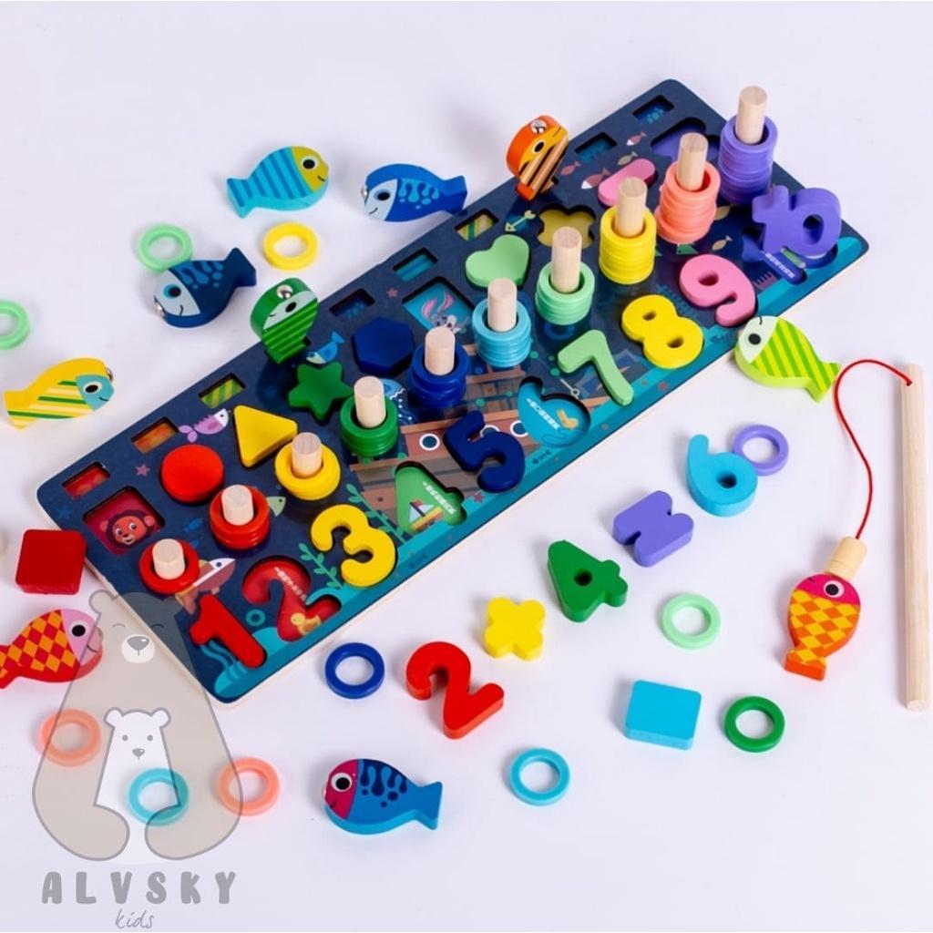 Puzzle Edukasi 7In1 / Puzzle Montessori 7 In 1 / Puzzle Belajar Berhitung / Puzzle 7 In 1